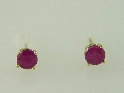 14KT Y/G Ruby 1.50ct Stud