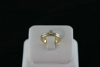 14KT Y/G Diamond 0.30 ct -Round Diamond 0.26ct G-SI2 Ring
