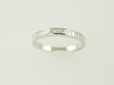 14KT White Gold Princess Cut Diamonds 0.50ct Band
