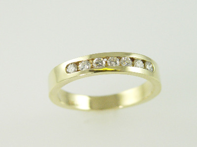 14KT Y/G Round Diamond Channel set 0.35ct Band