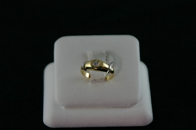 14KT Y/G Bezel Set Diamond 0.25ct Band- 3.2gr