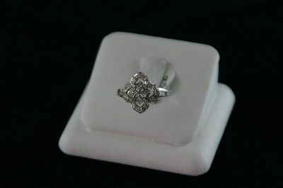 14KT White Gold Filigree Diamond 0.20ct Ring