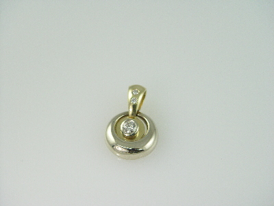 14KT White Gold Diamond 0.35ct Circle Slide Pendant