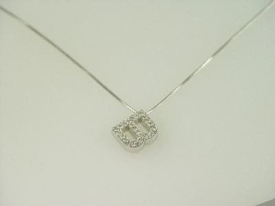 14KT Y/G Diamond 0.50ct Initial "B" Pendant