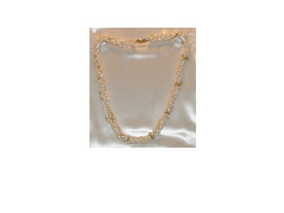 16" 5 Srand Rice Pearl and 14kt Gold Bead Necklace