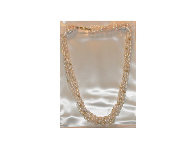 20" 5 Strand Rice Pearl and 14kt Bead Necklace