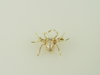 14KT Y/G Diamond Spider Pin 4gr Diamond 0.20ct