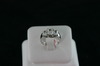 14KT White Gold 3 Stone Emerald Cut Cubic Ring