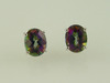 14KT White Gold Oval Mystic Topez 8.80ct Stud
