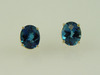 14KT Y/G Facet Blue Topez 7.78ct Stud