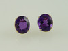 14KT Y/G Oval Japanese Amethyst 7.84ct Stud