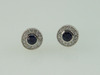 14KT White Gold Blue Sapphire 0.55ct Pave' Diamond 0.35ct Stud