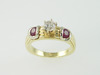 14KT Y/G Diamond 0.47ct Ruby 0.47ct Ring 5.7gr