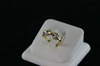 14KT Y/G Band,3 Flower Diamond Design 0.20ct Band