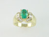 14KT Y/G Ballerina Diamond Baguette 0.90ct, Oval Emerald 1.35ct Ring