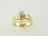 14KT Y/G Set -Diamond Baguette 0.20ct - Center Round Diamond 0.18ct Ring