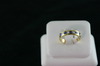 18KT Y/G Channel Set Princess Cut Diamonds 0.55ct Sapphire 0.95ct Band