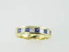 18KT Y/G Channel Set Princess Cut Diamonds 0.55ct Sapphire 0.95ct Band