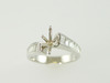 18KT White Gold Semi- Baguette Diamonds 0.90ct Ring