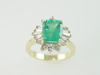 14KT Y/G Ballerina Round & Baguette Diamonds 1.20ct Emerald Cut Emerald 2.76ct.