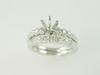 14KT White Gold Bezel Set Diamond Engagement Mounting 0.65ct