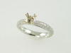 18kt White Gold Pave' Diamond 0.90ct Solitaire Ring