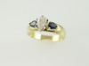 14KT Y/G Pear Shape Diamond 0.41ct.-Pear Shape Sapphires 0.41ct Band