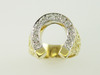 14KT Y/G Pave' Diamond 0.68ct Horeshoe Ring 13gr