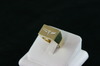 14KT Y/G Diamond Baguette 0.65ct Steer Head Ring 13.4gr
