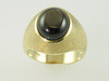 14KT Y/G Cabochon Black Star Sapphire Satain Finish Ring 11.70ct