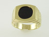 14KT Y/G Round Flat Onyx Ring 11.6gr