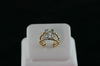 14KT Y/G Diamond Pave "H" Ring 0.15ct