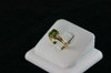 14KT Y/G Center Green Tourmaline 2.00ct two Diamonds 0.28ct Ring