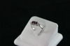 14KT White Gold Marquise Rubies 0.58ct and Round Diamonds 0.15ct Ring