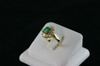 14KT Y/G Emerald Cut Emerald 0.75ct Baguette/Round Diamonds 1.10ct