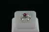14KT White Gold Filigree Pink Tourmeline 1.22ct Diamonds 0.20ct Ring
