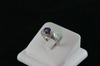 14KT White Gold Filigree Amethyst 1.08ct Diamonds 0.20ct Ring