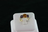 14KT Y/G 1 Round Citrene 1.35ct 2- Round Amyethyst 1.36ct Ring
