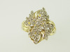 14KT Y/G Cluster Diamond 1.25ct Ring