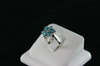 14KT White Gold Blue Topez 2.00ct Flower Design Ring