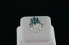 14KT White Gold Blue Topez 2.00ct Flower Design Ring