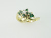 14KT Y/G Emeralds 0.50ct/Diamond 0.10ct Ring