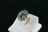 14KT Y/G Cluster Emerald 1.50ct Diamond 1.50ct Ring
