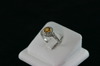 14KT White Gold Diamond Pave 1.52ct One Yellow Sapphire 0.50ct Ring