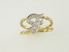 14KT Y/G Diamond Initial "F" 0.15ct Pave Ring