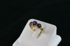 14KT Y/G Three Round Amethyst 2.55ct Band