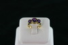 14KT Y/G Three Round Amethyst 2.55ct Band