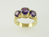 14KT Y/G Three Round Amethyst 2.55ct Band