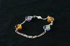 Silver Bracelet 9.2gr with 2 Blue and 2 Citrene Murano Glass Hearts Silver Bracelet 9.2gr with 2 Blue and 2 Citrene Murano Glass Hearts