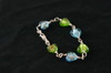 Silver Bracelet 11.5gr with 3 Blue and 3-green Murano Glass Hearts Silver Bracelet 11.5gr with 3 Blue and 3-green Murano Glass Hearts